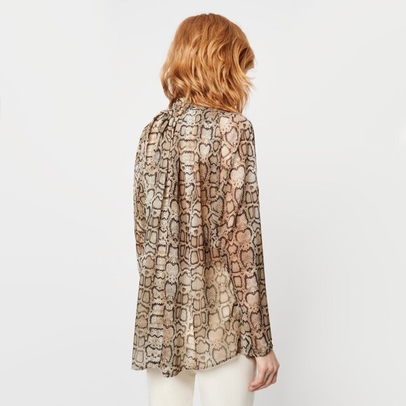 Smythe Snake Print Turtleneck Blouse, size XS - Picture 2 of 10